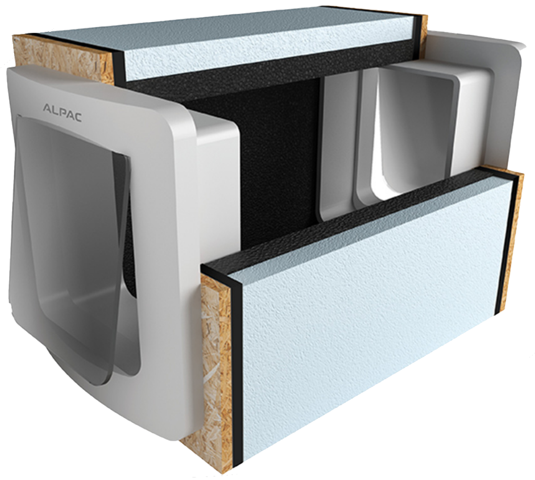 INGENIUS MyPet Alpac, sezione del passaggio termoisolante integrabile nella parete